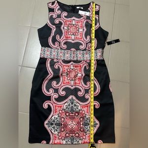 NWT New York & Company Stretch Sheath Dress, Size XL Red and Black